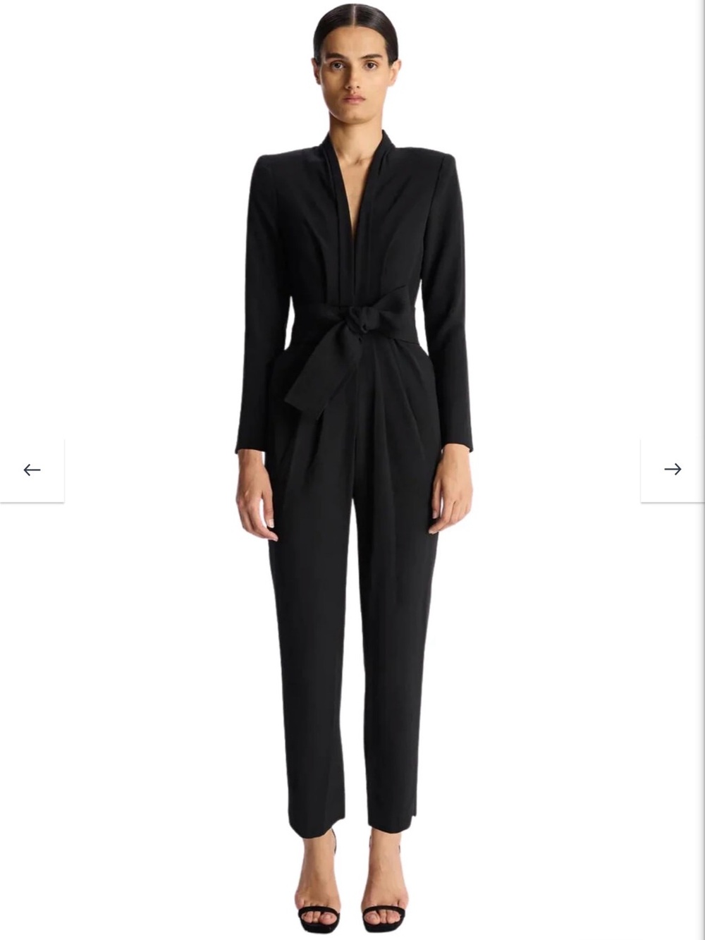 A.L.C Kieran Jumpsuit in Black Women's Black Deep V Midi Dress